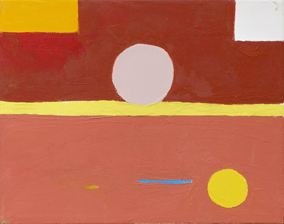Etel Adnan, Untitled, 2010, Olieverf op doek. Collection Mudam Luxembourg, Musée d'Art Moderne Grand-Duc Jean. 