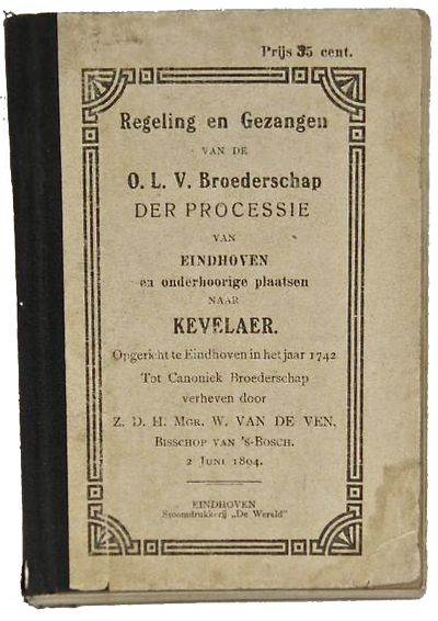 Pelgrimsboekje met de bisschoppelijke reglementen en gezangen voor onderweg (Museum ’t Oude Slot, Veldhoven). 