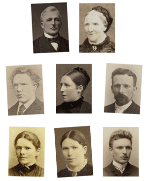 An image overview of Vincent van Gogh with his brothers, sisters and parents