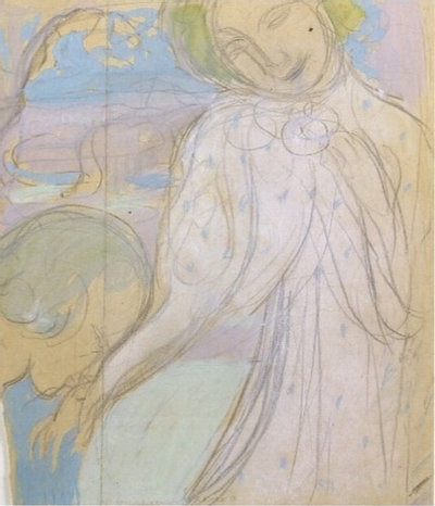 Ontwerptekening van Maurice Denis voor de prentenserie Amour, Musée Départemental Maurice Denis, Saint-Germain-en-Laye 
