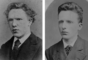 Foto van 19-jarige Vincent van Gogh en een foto van zijn broer Theo, 21 jaar oud