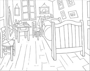 Colouring Page The Bedroom