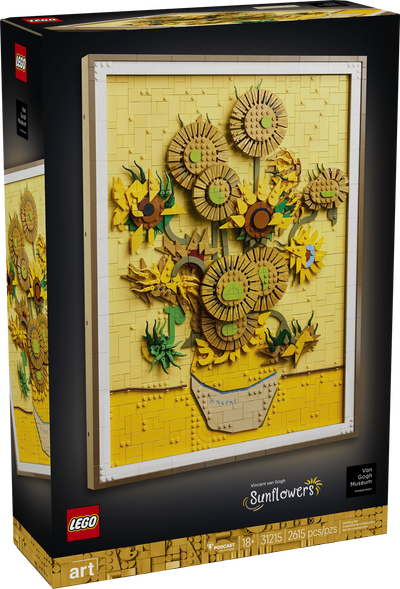 Voorkant van de doos van de LEGO Art Vincent van Gogh - zonnebloemensetset