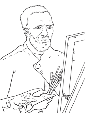 Kleurplaat Zelfportret
