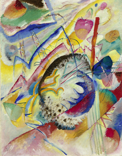Wassily Kandinsky, Grote studie, 1914, olieverf op doek, 101 × 79,3 cm. Museum Boijmans Van Beuningen, Rotterdam