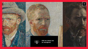 Screen Capture from the site Unravel Van Gogh showing Van Gogh's self-portraits