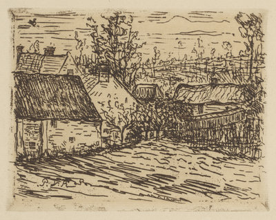 Paul van Ryssel, 'Gezicht op Auvers-sur-Oise (Vue d'Auvers-sur-Oise)', 1873 ets op papier, Van Gogh Museum, Amsterdam (Vincent van Gogh Stichting)