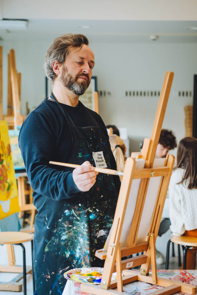 Schilderworkshop. Foto: Jelle Draper