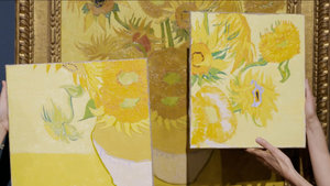 Reconstructie van de oorspronkelijke kleuren van het schilderij Zonnebloemen