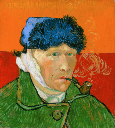 Vincent van Gogh, Self-Portrait with Bandaged Ear and Pipe, 1889. Private collection. 