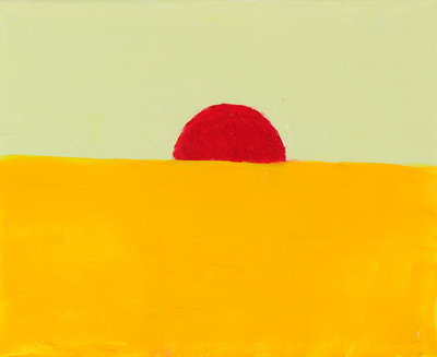 Etel Adnan, Zonder titel, 2010–11, Olieverf op doek, 24 × 30 cm Private collection, Brussels